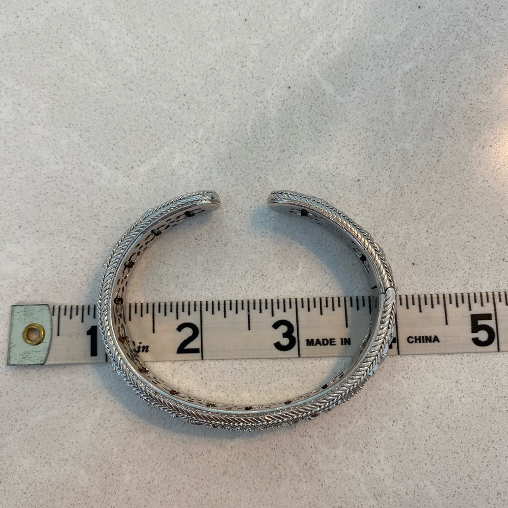 Judith Ripka Classic Hinged Cuff Bracelet in Sterling Silver - Picture 10 of 10
